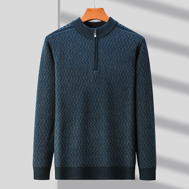 Men's High-Quality Sweater with Fine Zipper and Graphic Pattern Lisslune