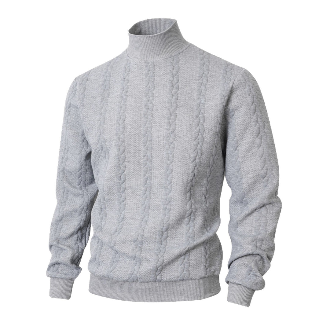 Men's stylish sweater with textured stand-up collar Lisslune