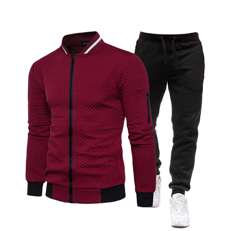 Men's sporty tracksuit set with practical zipper and elastic cuffs Lisslune