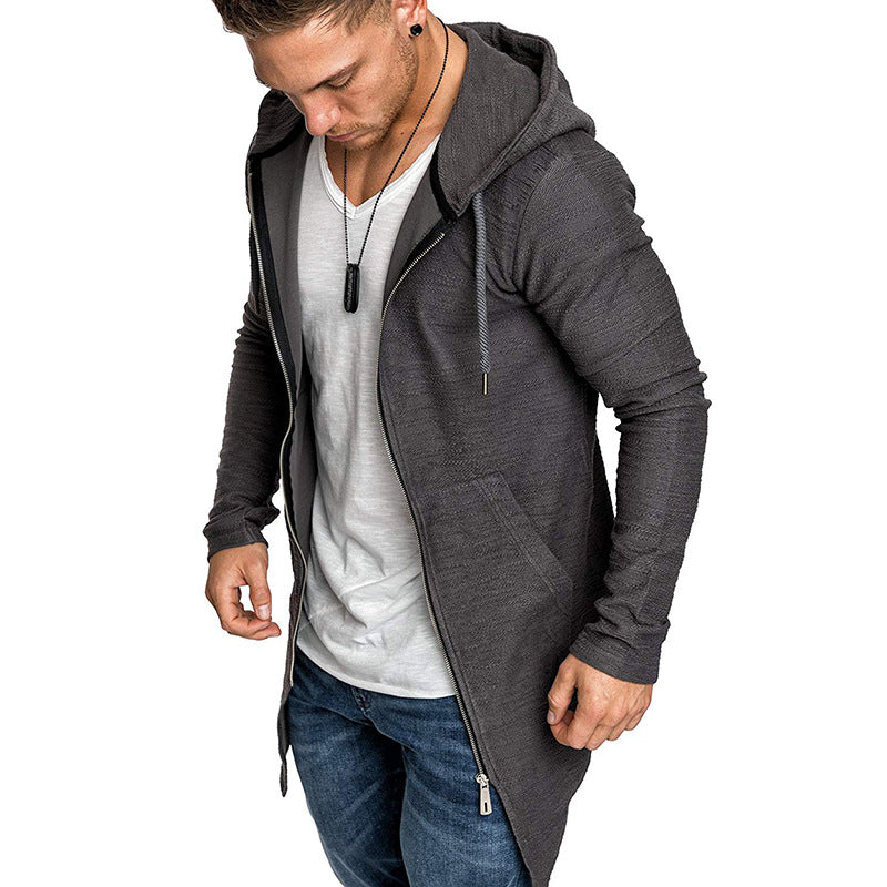 Men's Fashionable Long-Sleeve Jacket with Asymmetric Cut Lisslune
