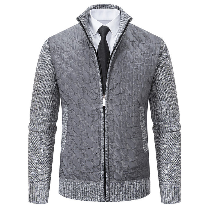 Men's elegant hybrid jacket with quilted design and refined knit sleeves Lisslune