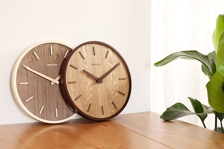 Lisslune | Minimalistic Quiet Wooden Wall Clock 12 Inch