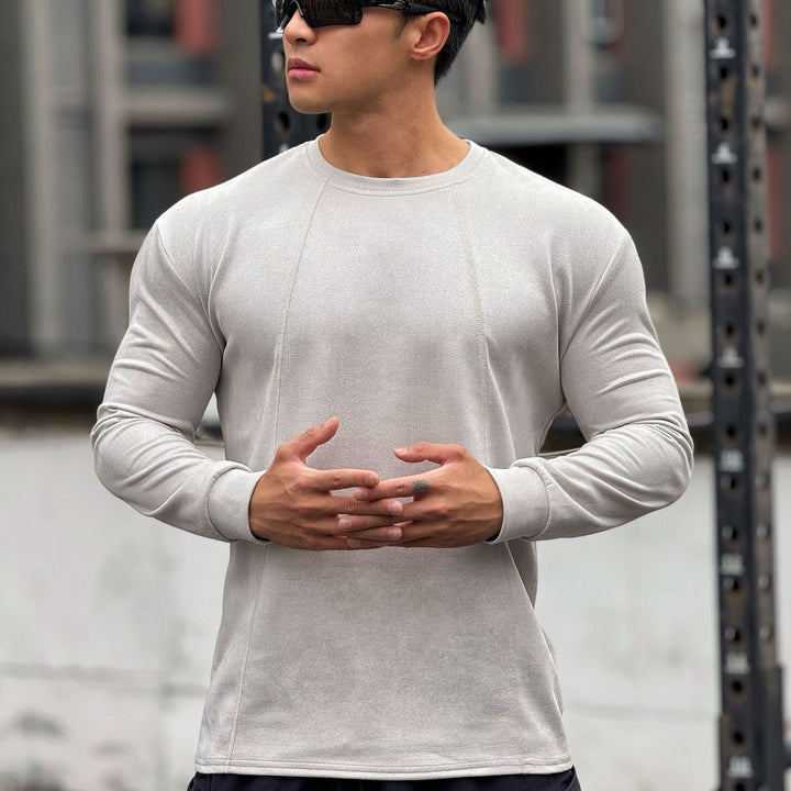 Men's Long Sleeve Sports Shirt with Seamless Processing and Fitted Cut Lisslune