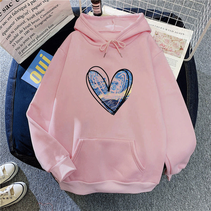 Women’s hoodie with artistic heart design Lisslune