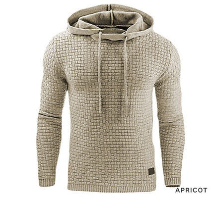 Men's knitted sweater with textured surface and integrated hood Lisslune