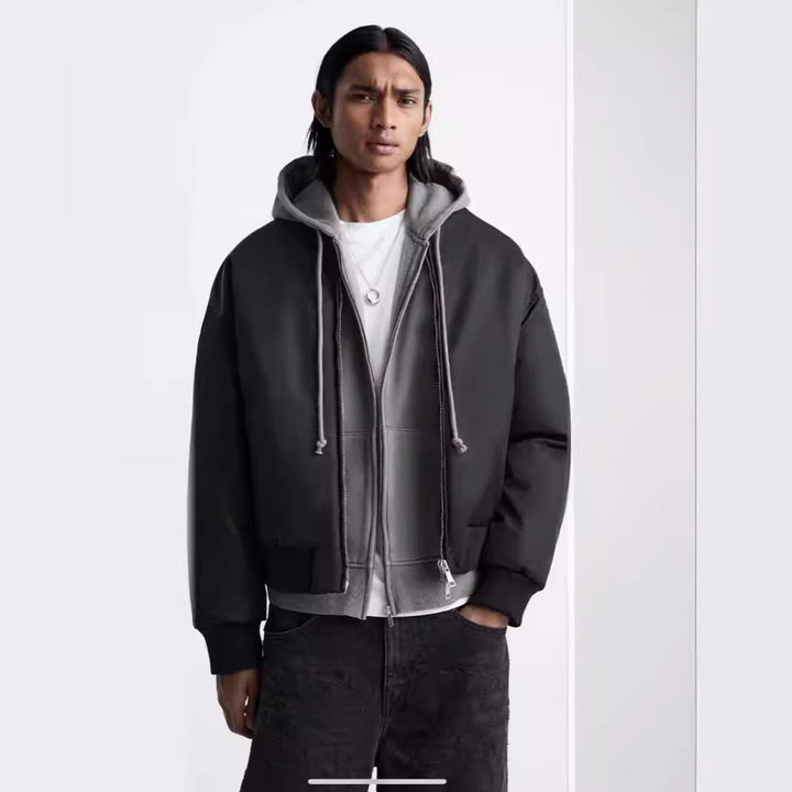 Men's casual bomber jacket with practical pockets and high-closing zipper Lisslune