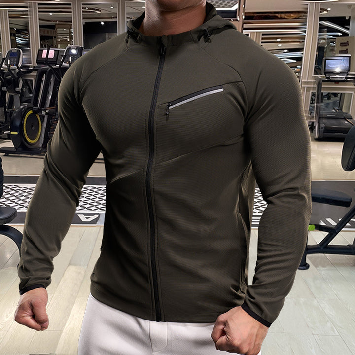 Men's Sporty Hooded Jacket with Practical Zipper Lisslune