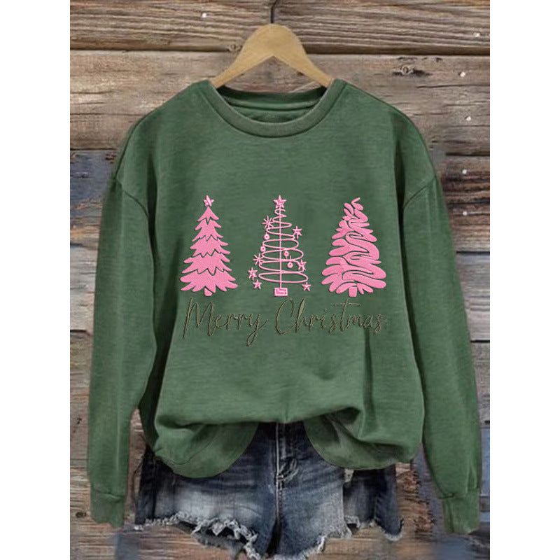 Women comfortable Christmas sweatshirt with festive print Lisslune