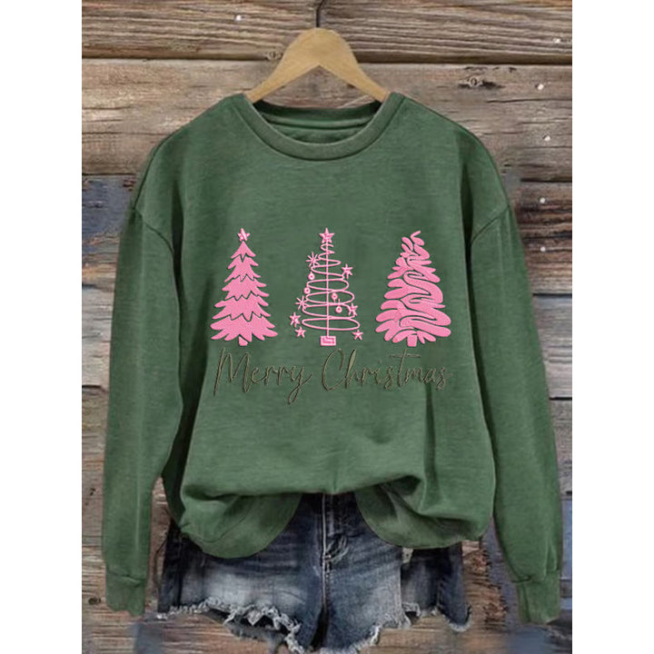 Women comfortable Christmas sweatshirt with festive print Lisslune