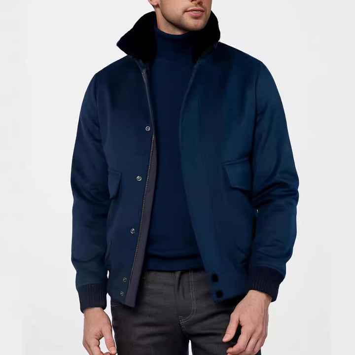 Men's stylish transitional jacket with soft collar and practical side pockets Lisslune