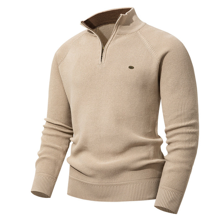 Men's Sweater with Short Zipper Lisslune