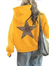 Women’s Hoodie with Eye-Catching Leopard Star Design Lisslune