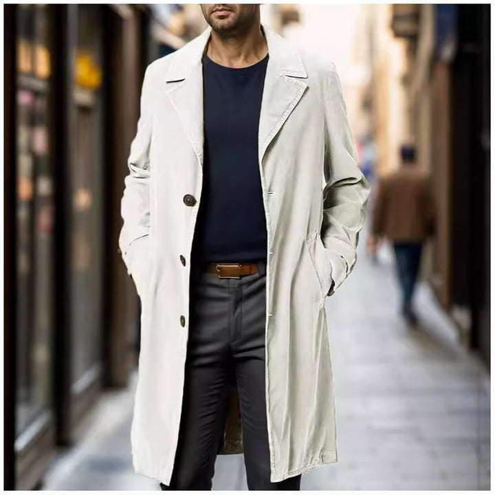 Men's elegant trench coat made of high-quality fabric with practical pockets Lisslune