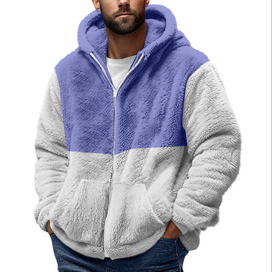 Men's cozy fleece jacket with practical pockets and high collar Lisslune