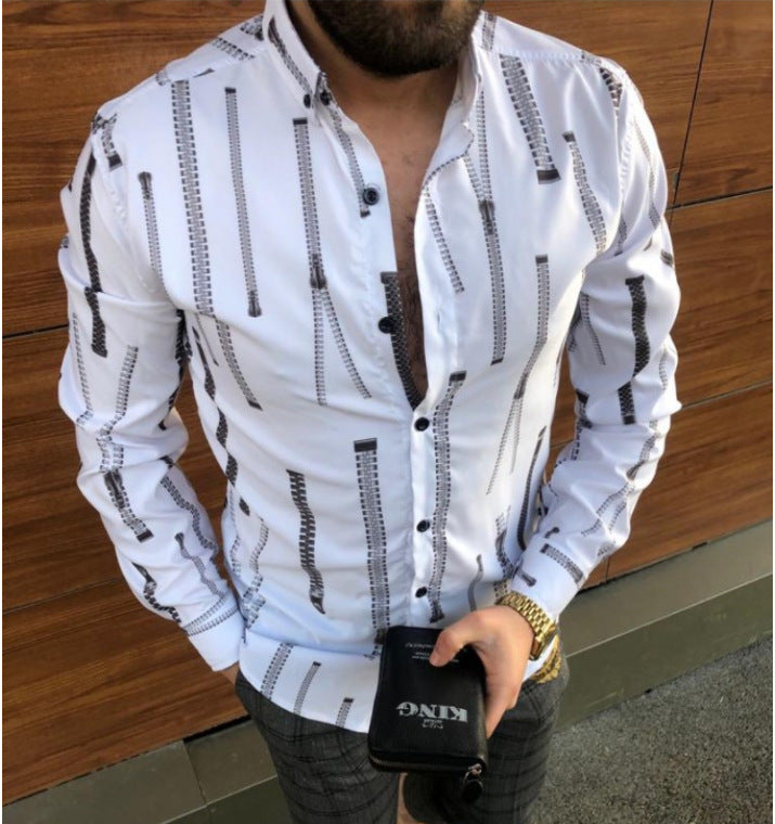 Men's shirt with modern geometric pattern and tailored fit Lisslune