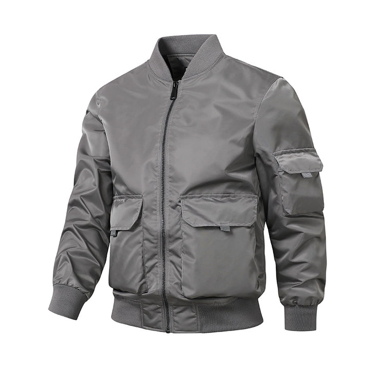 Men's fashionable bomber jacket with area installation and practical pockets Lisslune