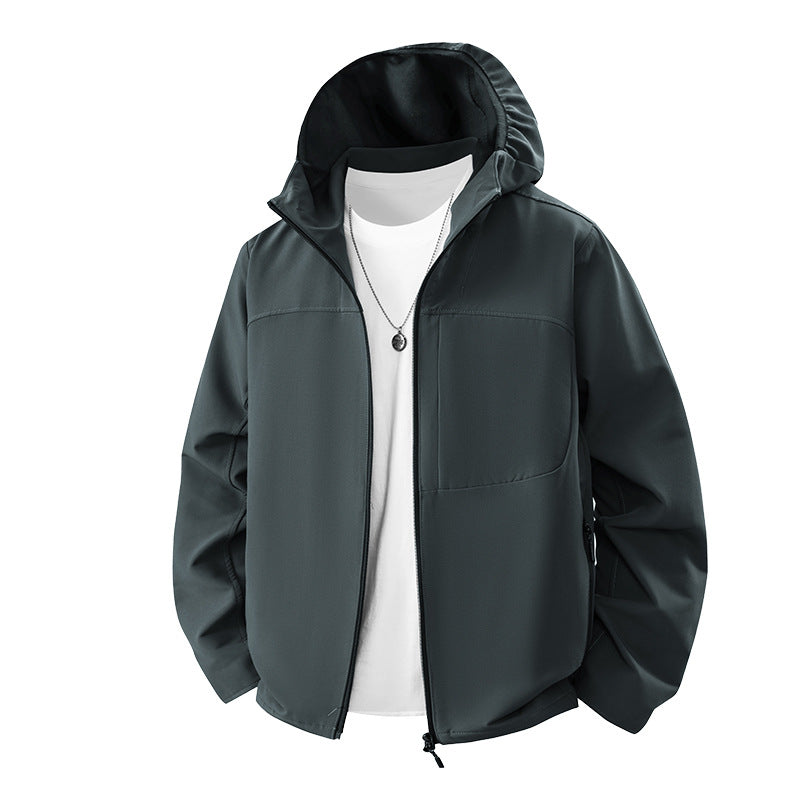 Men's lightweight outdoor jacket with adjustable hood and practical pockets Lisslune
