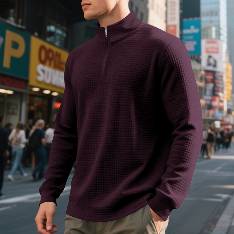 Men's sweater with high collar and practical zip opening Lisslune