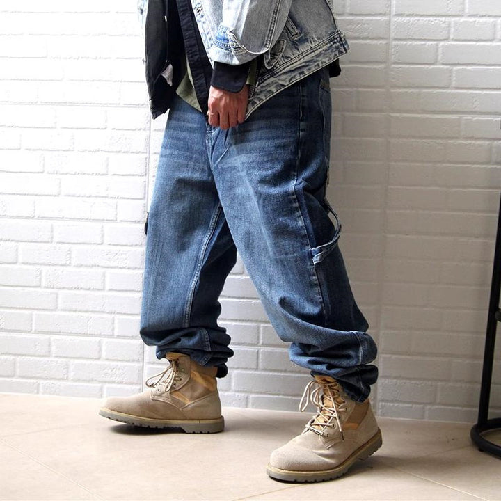 Men's Casual Baggy Jeans with Cargo Pockets Lisslune