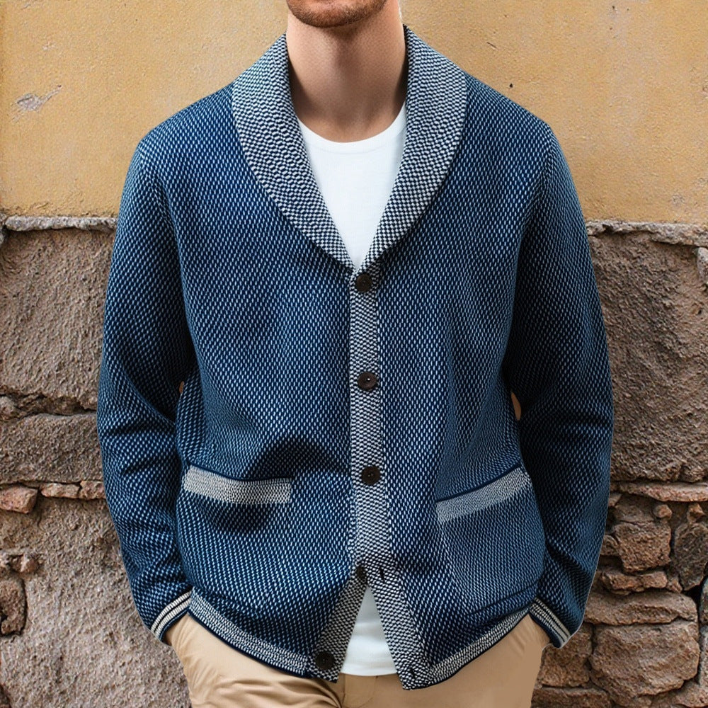 Men's cardigan with elegant button details and wide shawl collar Lisslune