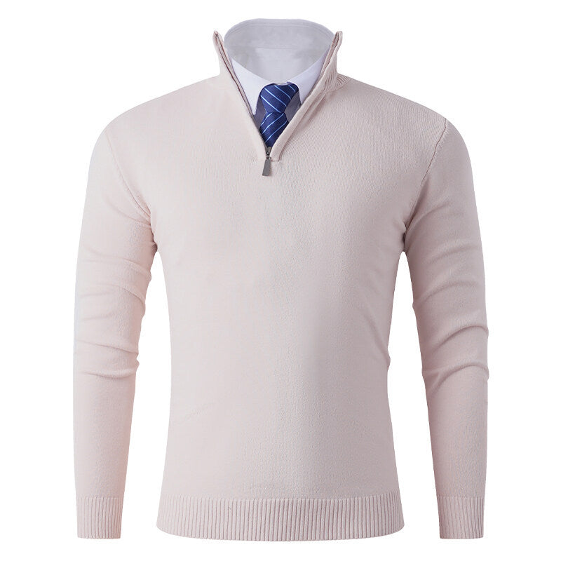 Men's knitted sweater with modern zipper and elastic hem Lisslune