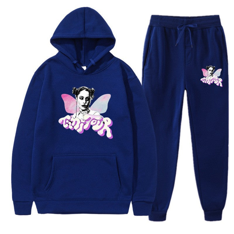 Women's sweatshirt and jogging pants set with creative graphic design Lisslune