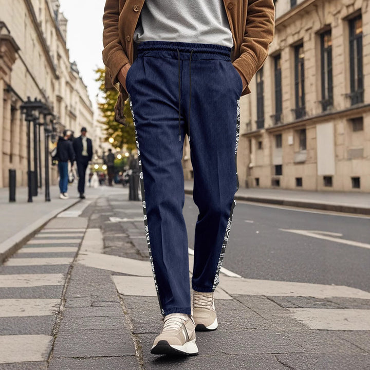 Men's casual jogging pants with side print and elastic waistband Lisslune