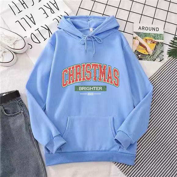 Women's hooded sweatshirt with festive Christmas motif Lisslune