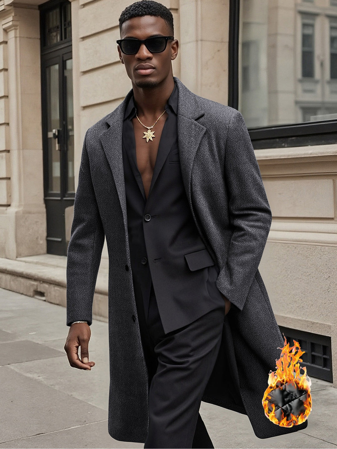 Men's elegant and stylish long coat Lisslune