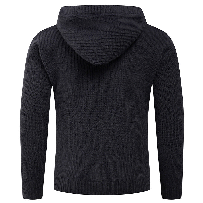 Men's pullover with shawl collar and wooden buttons Lisslune