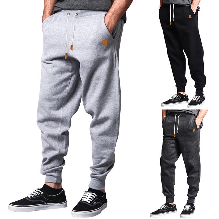 Men's Comfortable Casual Pants in Jogging Style with Drawstring and Elastic Waistband Lisslune