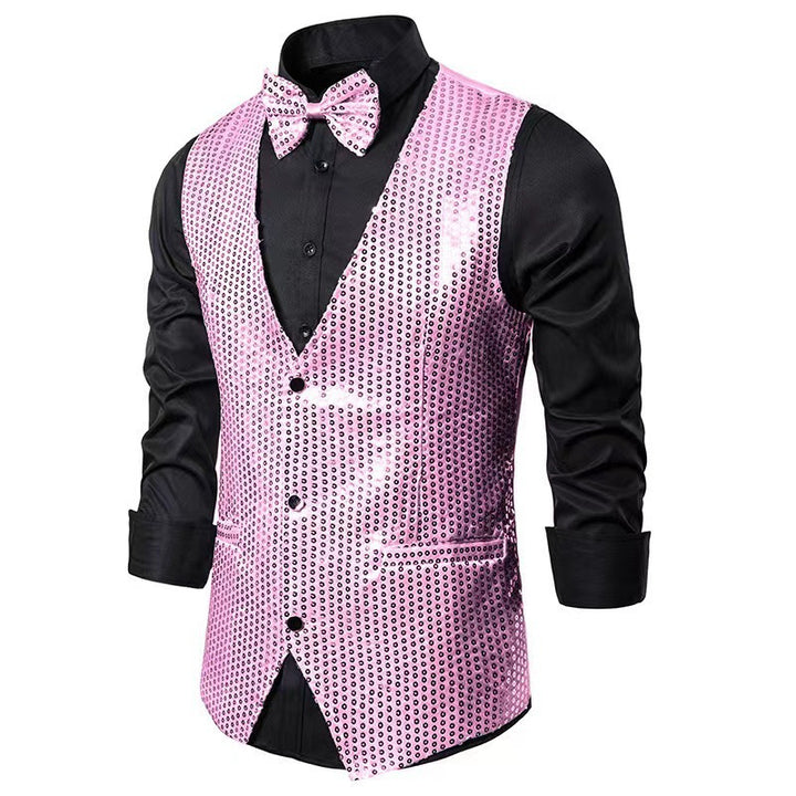 Men's elegant suit with sparkling sequins and ideal slim fit Lisslune