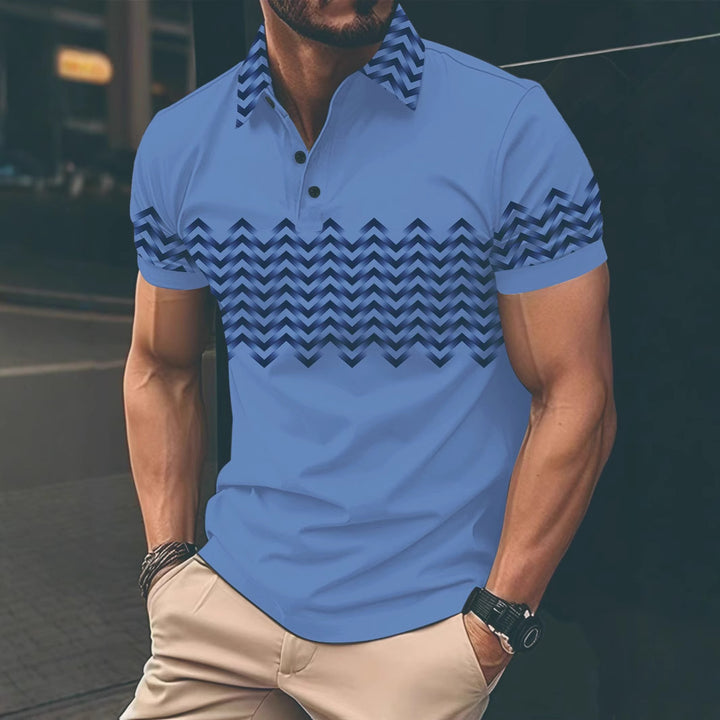 Men's polo shirt with modern patterned details Lisslune