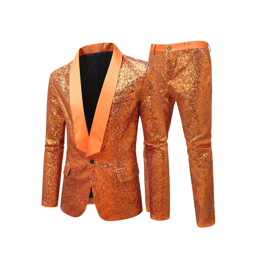 Men's elegant sequin suit in festive style Lisslune