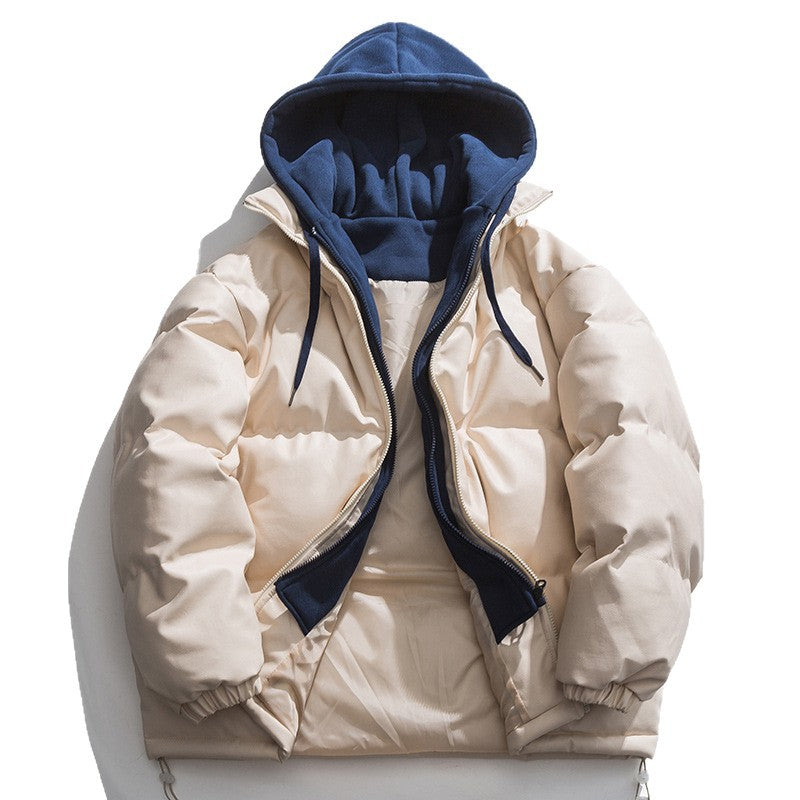 Men's high-quality quilted down jacket with detachable hood Lisslune