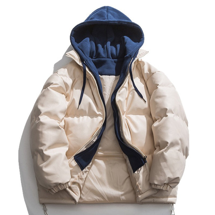 Men's high-quality quilted down jacket with detachable hood Lisslune
