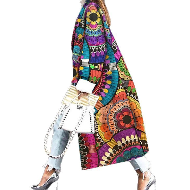 Women's Trendy Kimono with Colorful Mandala Pattern