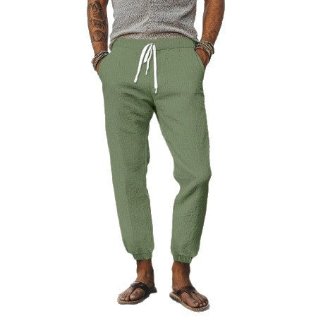 Men's casual travel cargo pants with elastic waistband and practical pockets Lisslune