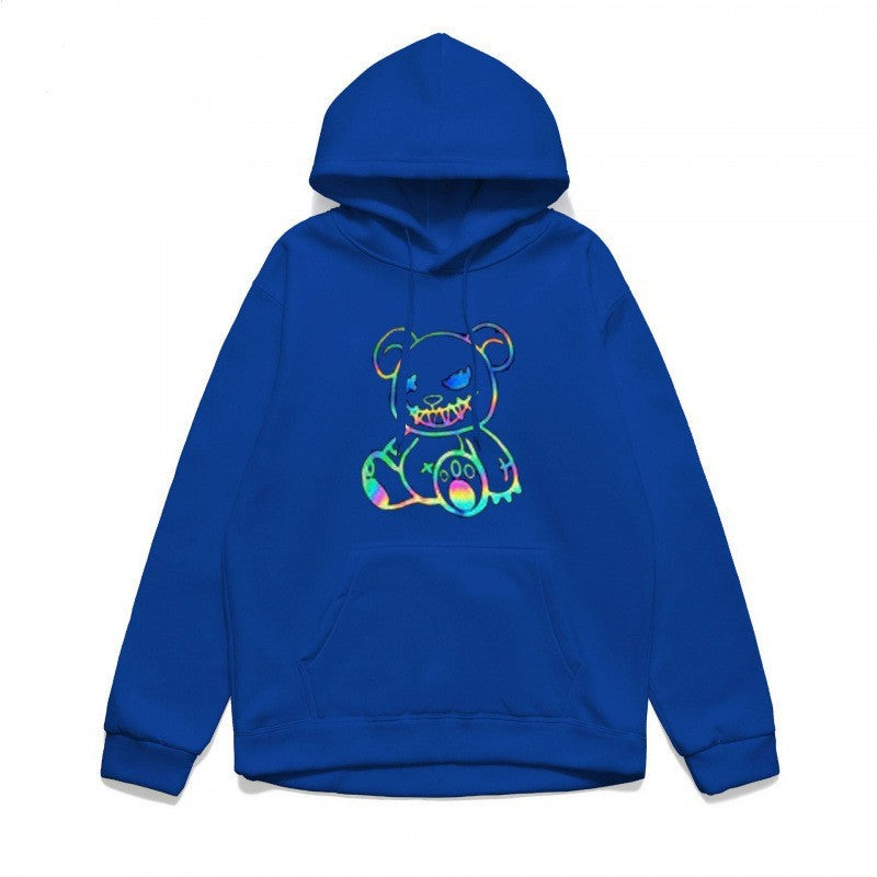 Ladies hoodie sweatshirt with cool bear motif and comfortable fit Lisslune