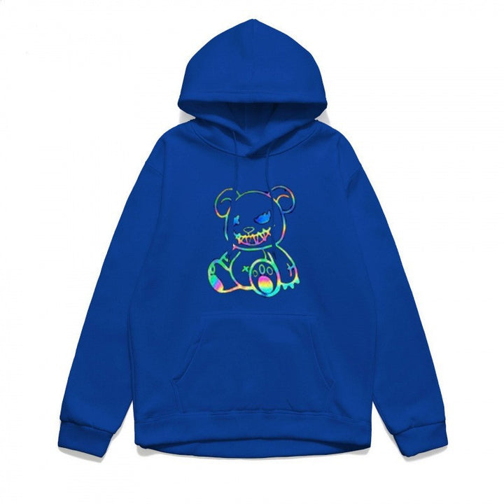 Ladies hoodie sweatshirt with cool bear motif and comfortable fit Lisslune