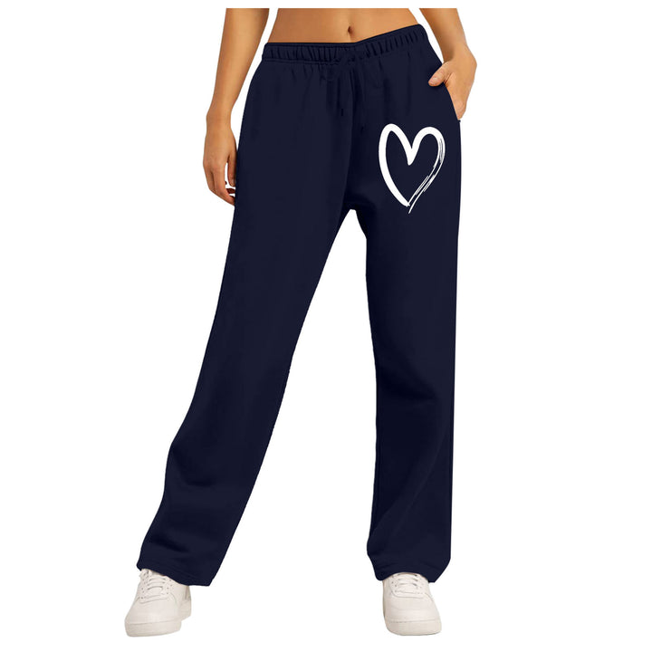 Ladies leisure pants with unique heart design and elastic waistband Lisslune