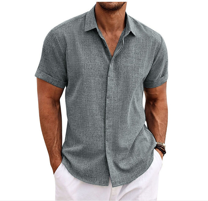 Men's Short-Sleeve Shirt with High-Quality Texture and Modern Cut Lisslune
