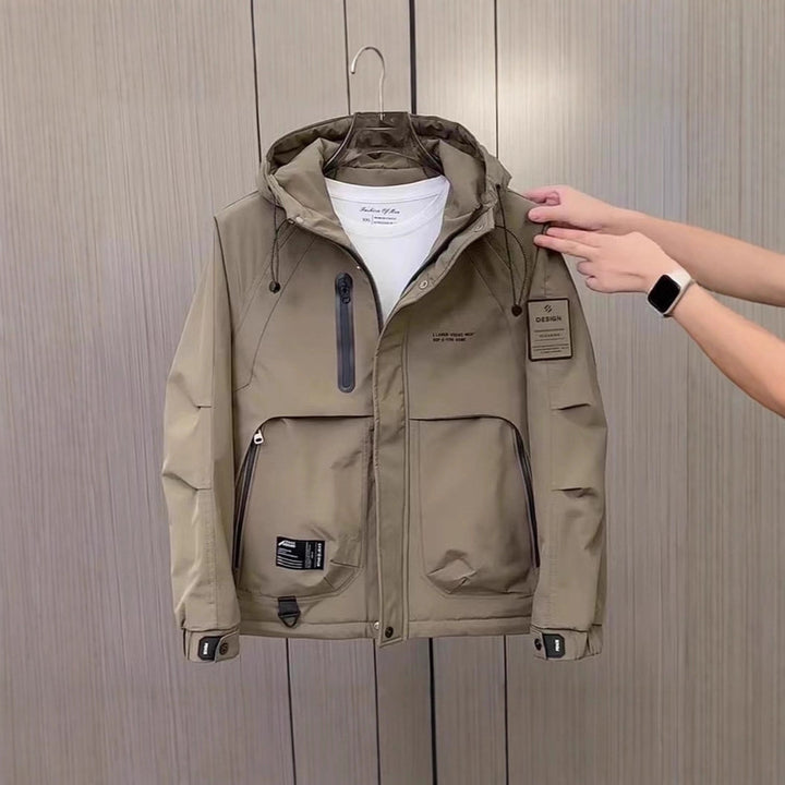 Men's Multifunctional Outdoor Jacket with Insulating Hood and Practical Zipper Lisslune