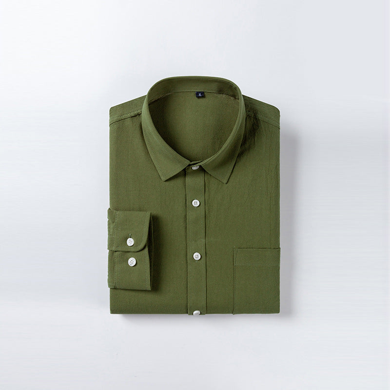 Men's casual long sleeve shirt with fine texture Lisslune