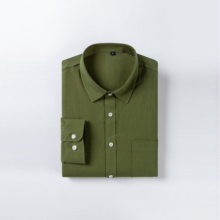 Men's casual long sleeve shirt with fine texture Lisslune