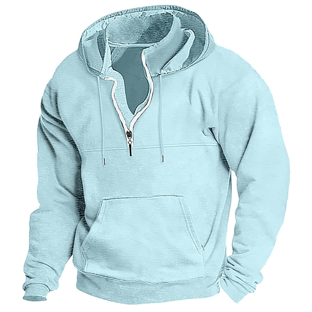 Men's Fleece Hoodie with Half Zip Lisslune