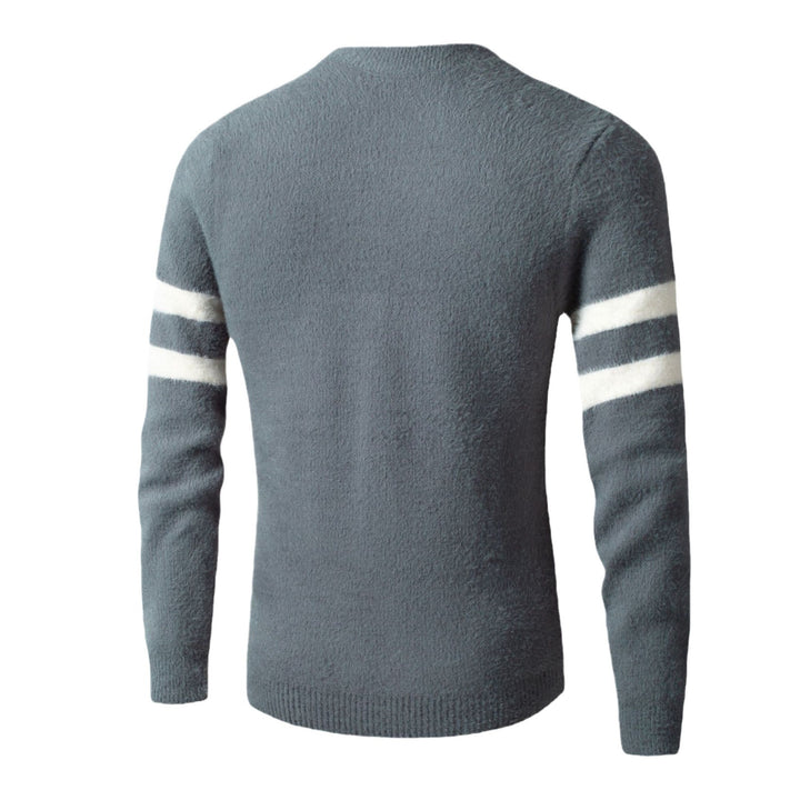 Men's sporty wool sweater with textured logo Lisslune