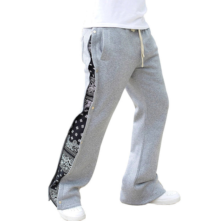 Men's leisure sports pants with side print details and elastic waistband Lisslune