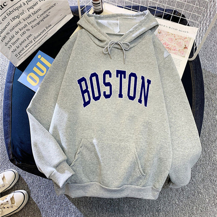 Women's hoodie with classic Boston print Lisslune