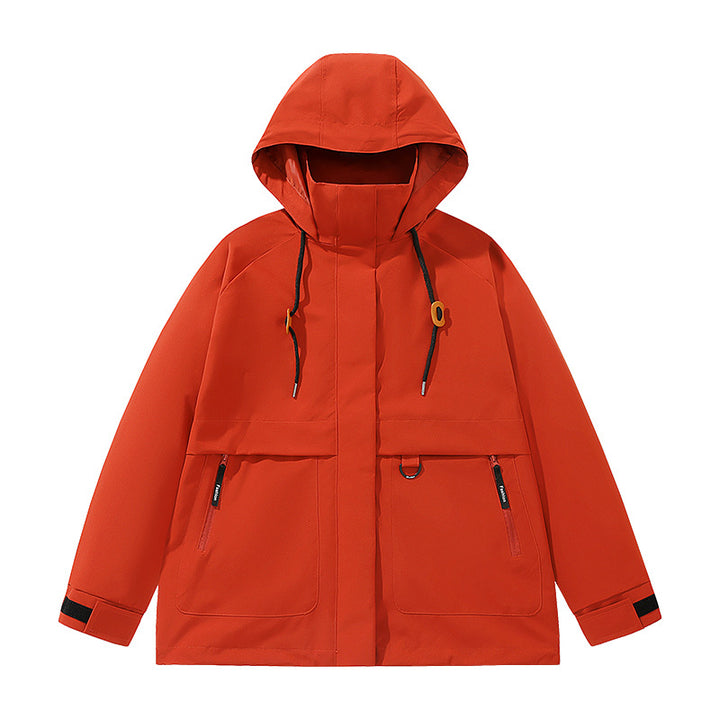 Men's functional leisure jacket with adjustable hood collar and large pockets Lisslune